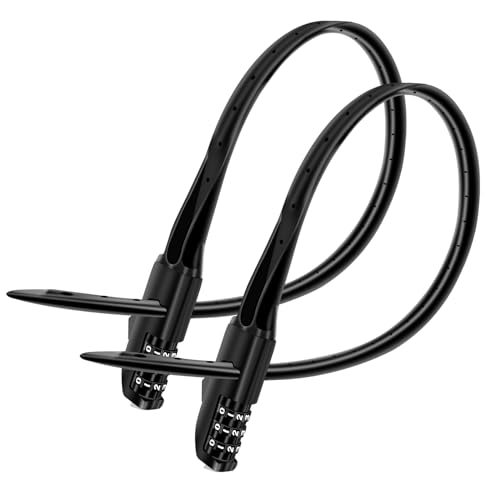 OKG Zip Tie Lock - 3-Digit Combo Bike Lock for Cabinet. Helmet. Skateboard. Fridge. Luggage. BBQ. Stroller. Scooter. Fence Door - 2 Pack (Black)