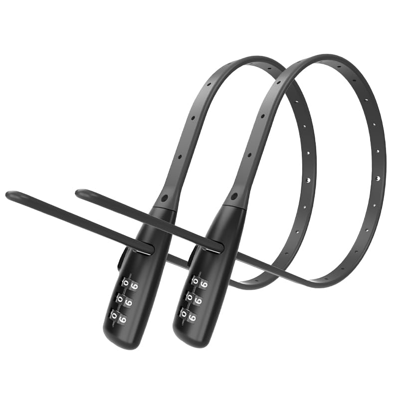 OKG Zip Tie Lock - 3-Digit Combo Bike Lock for Cabinet. Helmet. Skateboard. Fridge. Luggage. BBQ. Stroller. Scooter. Fence Door - 2 Pack (Black)